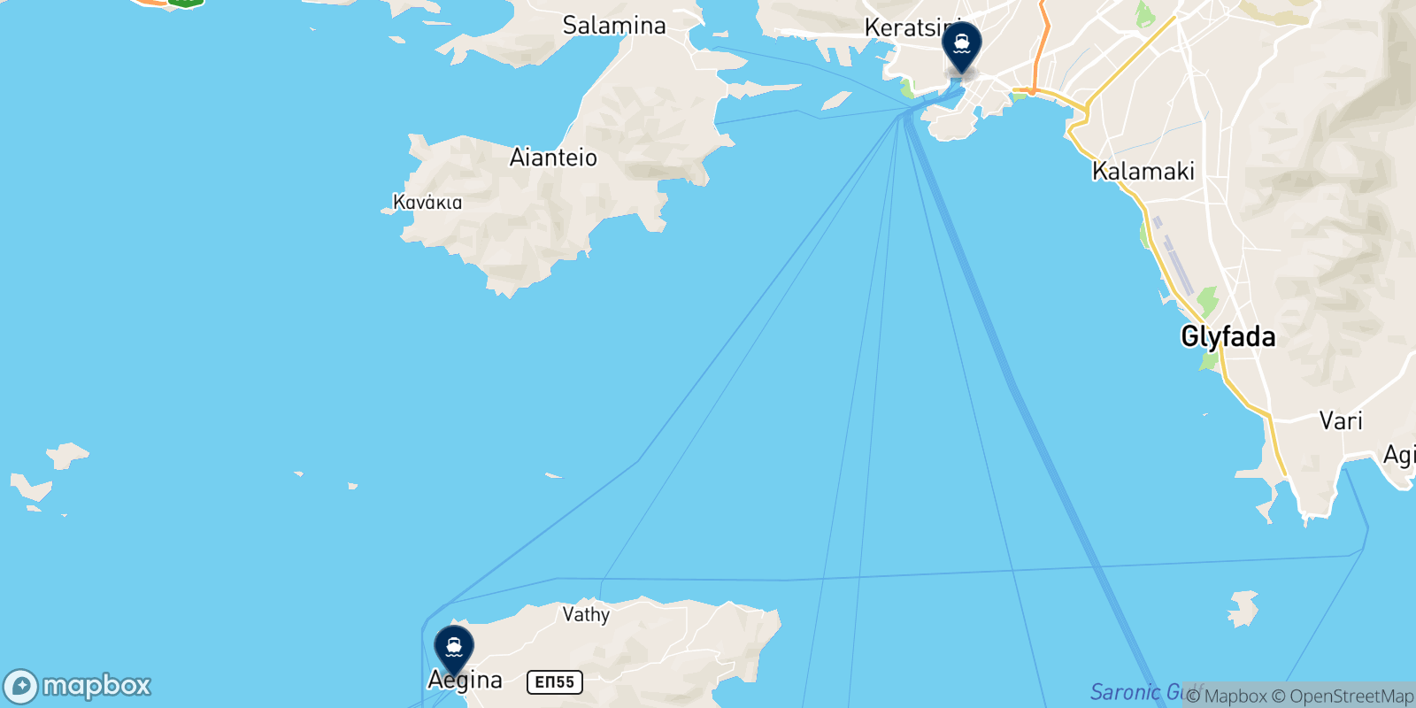 Carte des destinations San Lorenzo Ferries