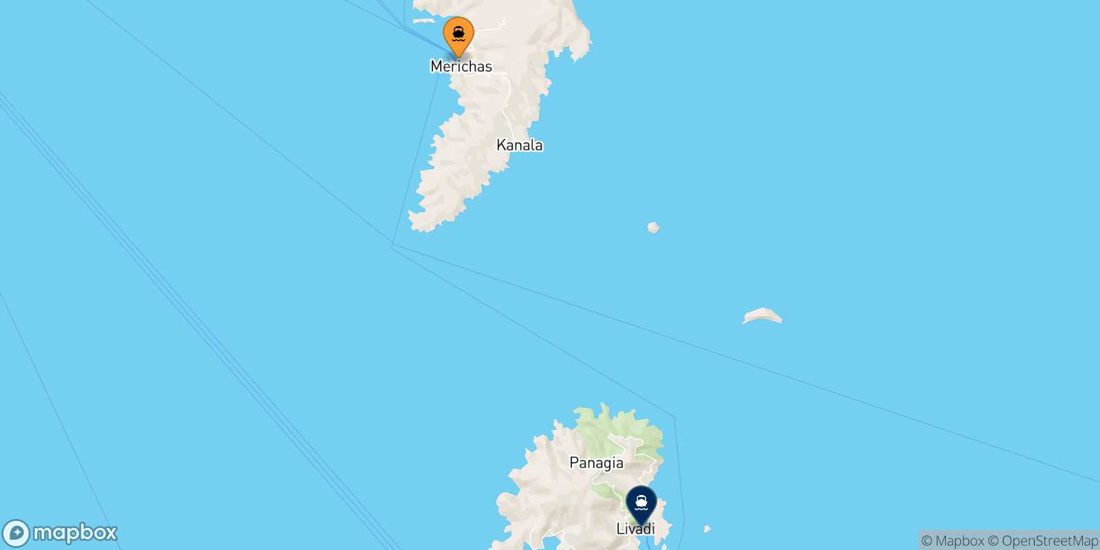 Carte des traverséesKythnos Sérifos
