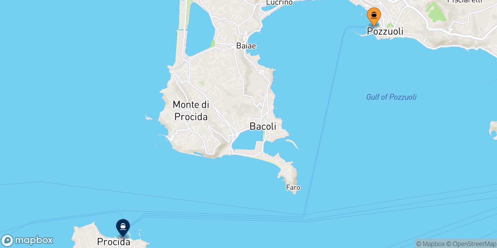 Carte des traverséesCasamicciola (Ischia) Procida