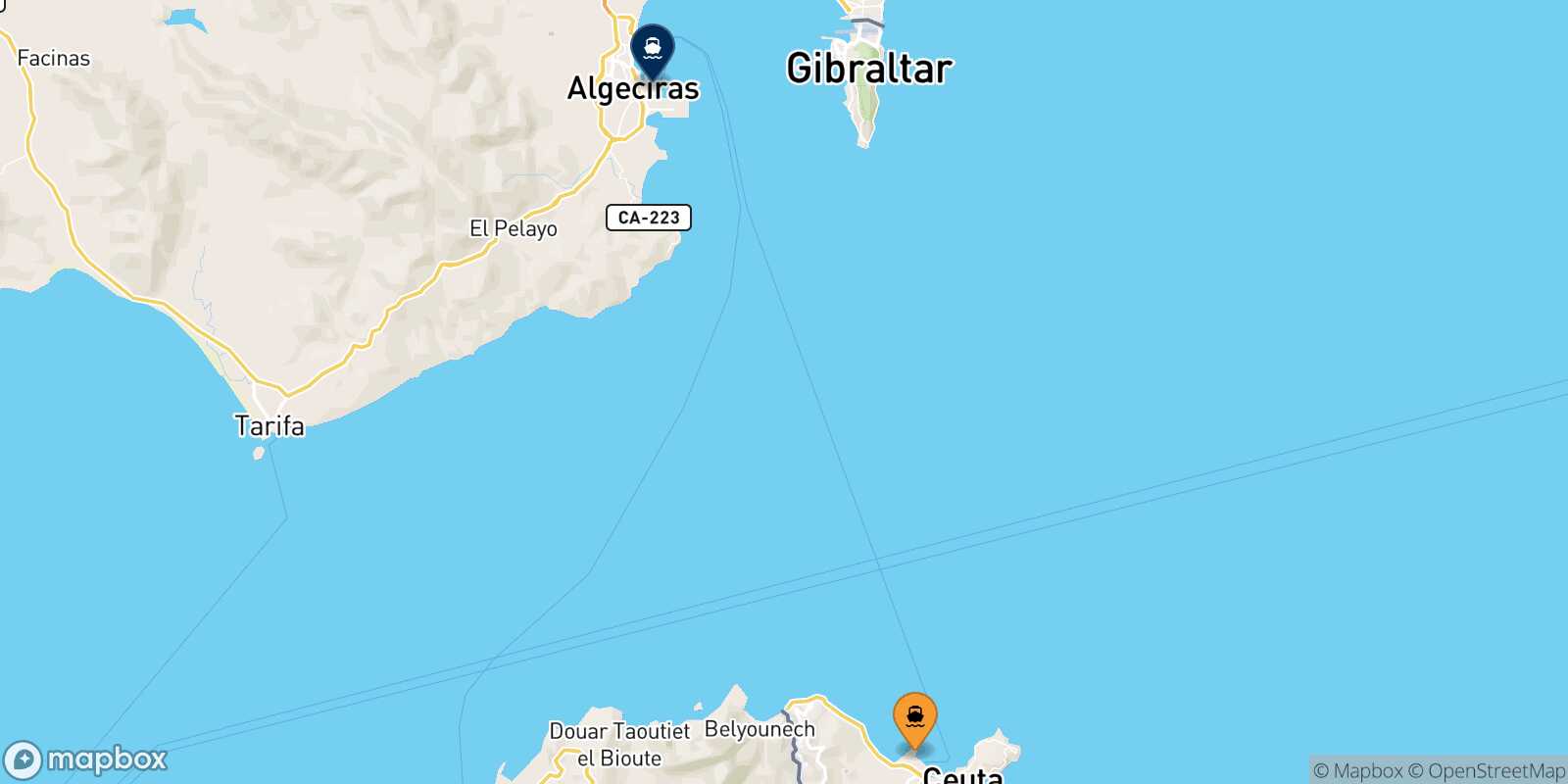 Carte des ports  Algésiras