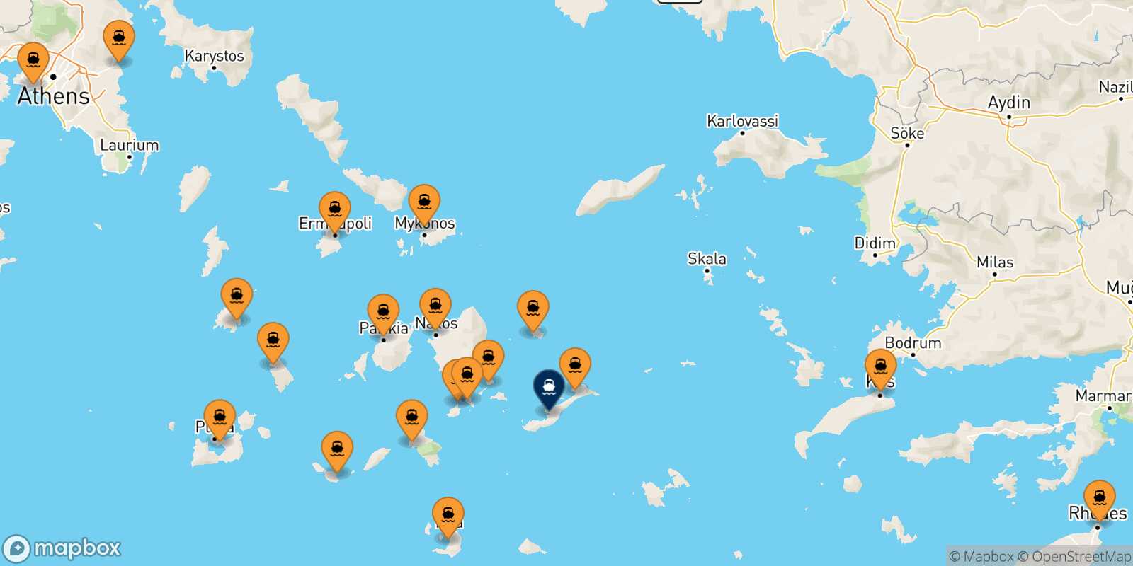 Carte des ports  Katapola (Amorgos)