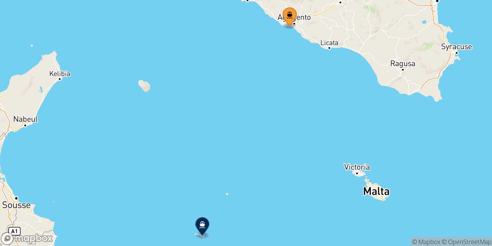 Carte des ports  Lampedusa