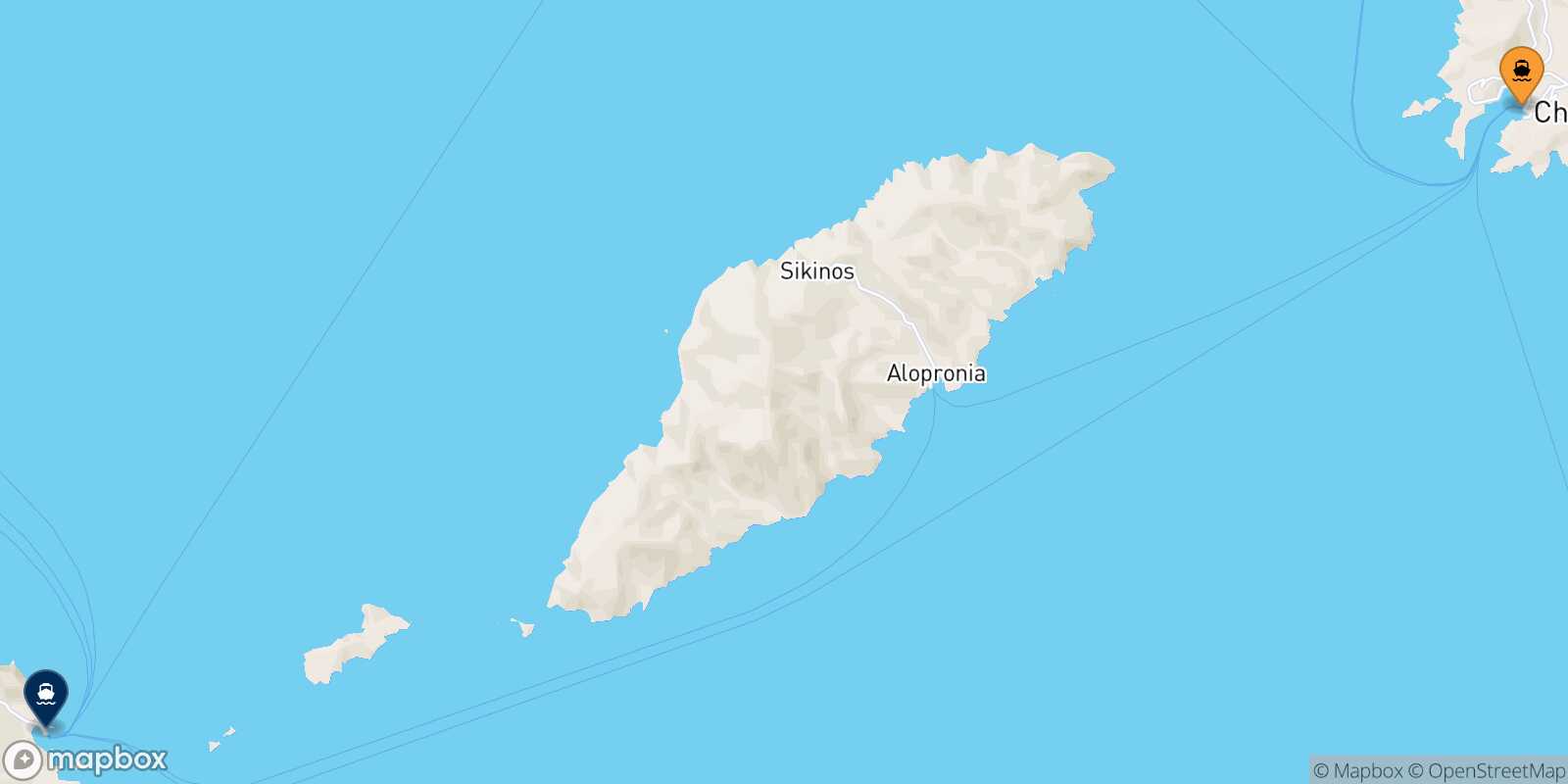 Carte des traverséesIos Folegandros