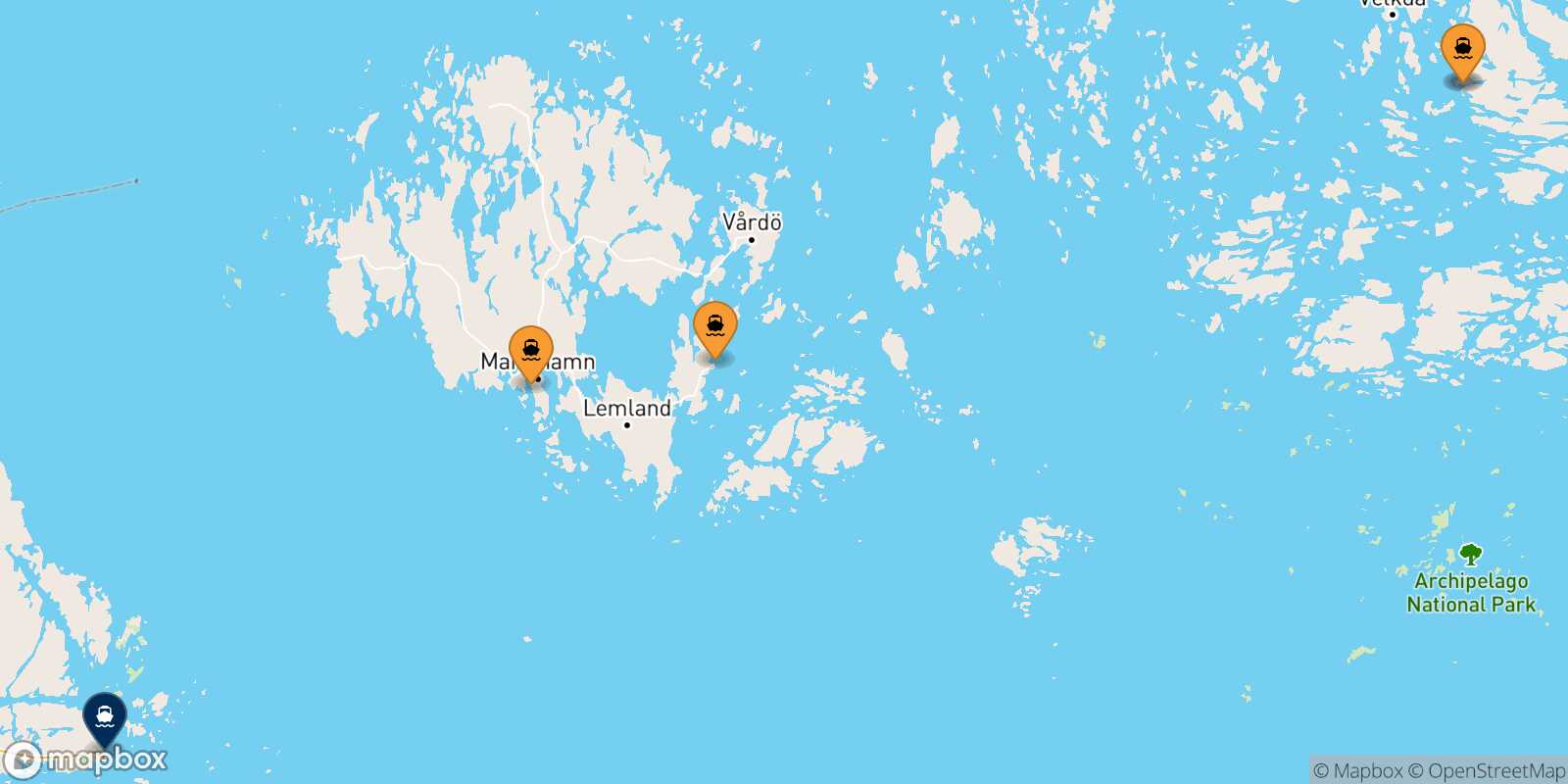 Carte des ports  Kapellskär