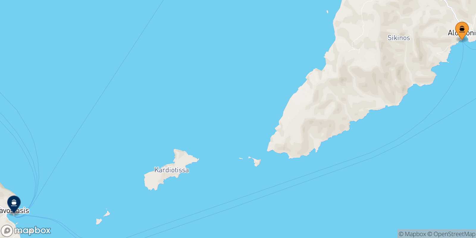 Carte des traverséesSikinos Folegandros