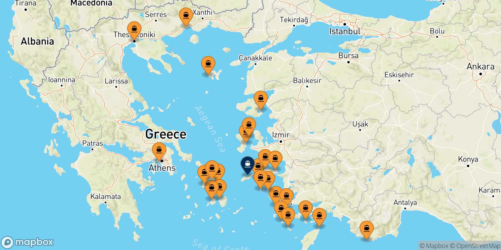 Carte des ports  Evdilos (Ikaria)