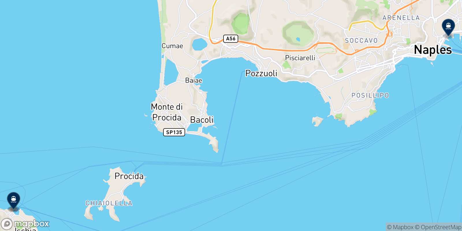 Carte des destinations de Forio (Ischia)