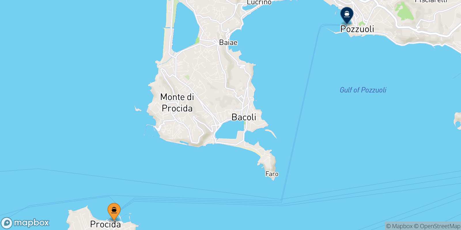 Carte des traverséesProcida Casamicciola (Ischia)