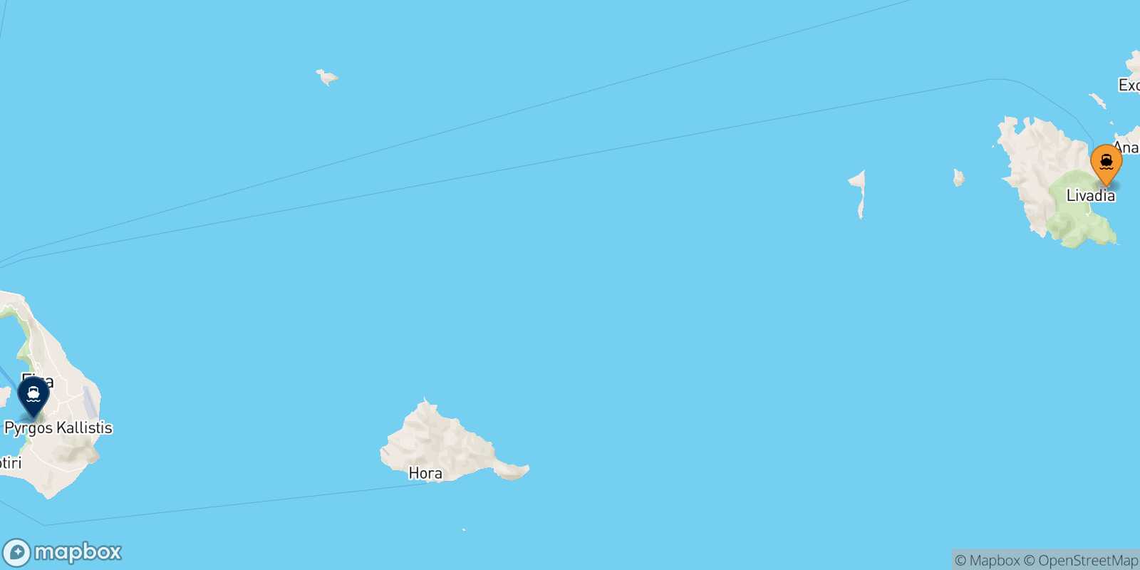 Carte des traverséesAstypalea Thera (Santorin)