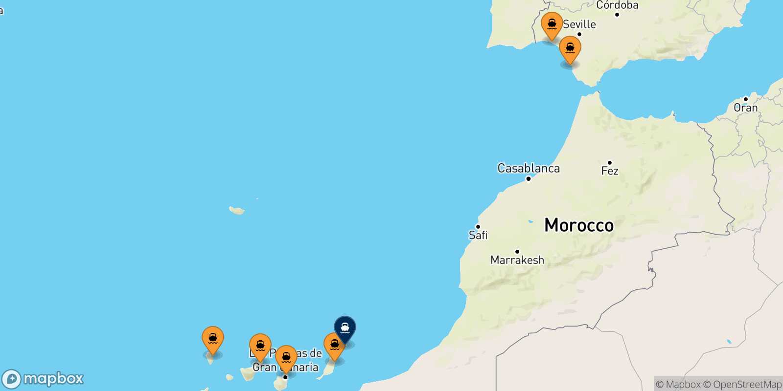Carte des ports  Arrecife (Lanzarote)