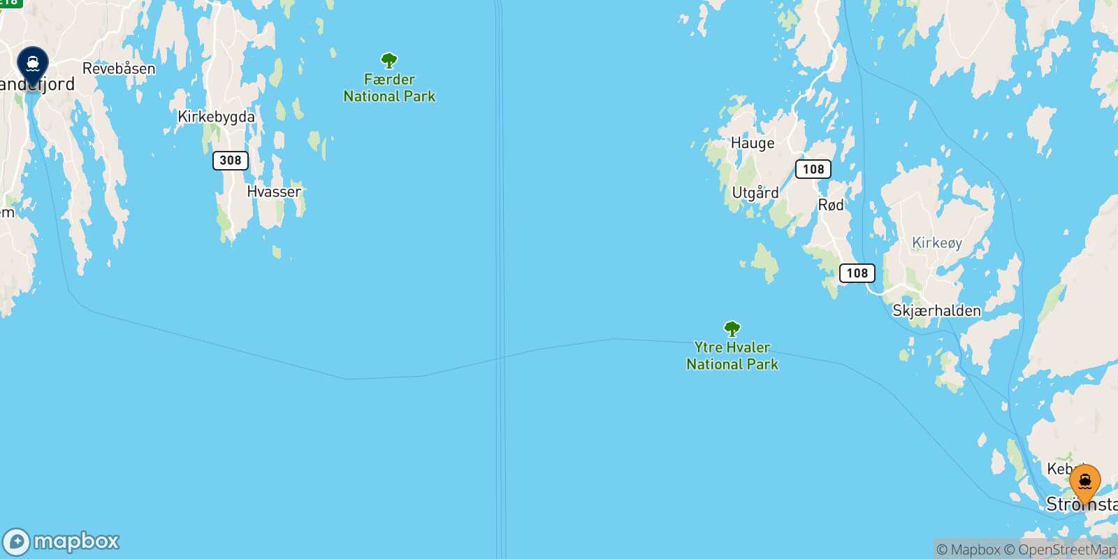 Carte des ports  Sandefjord