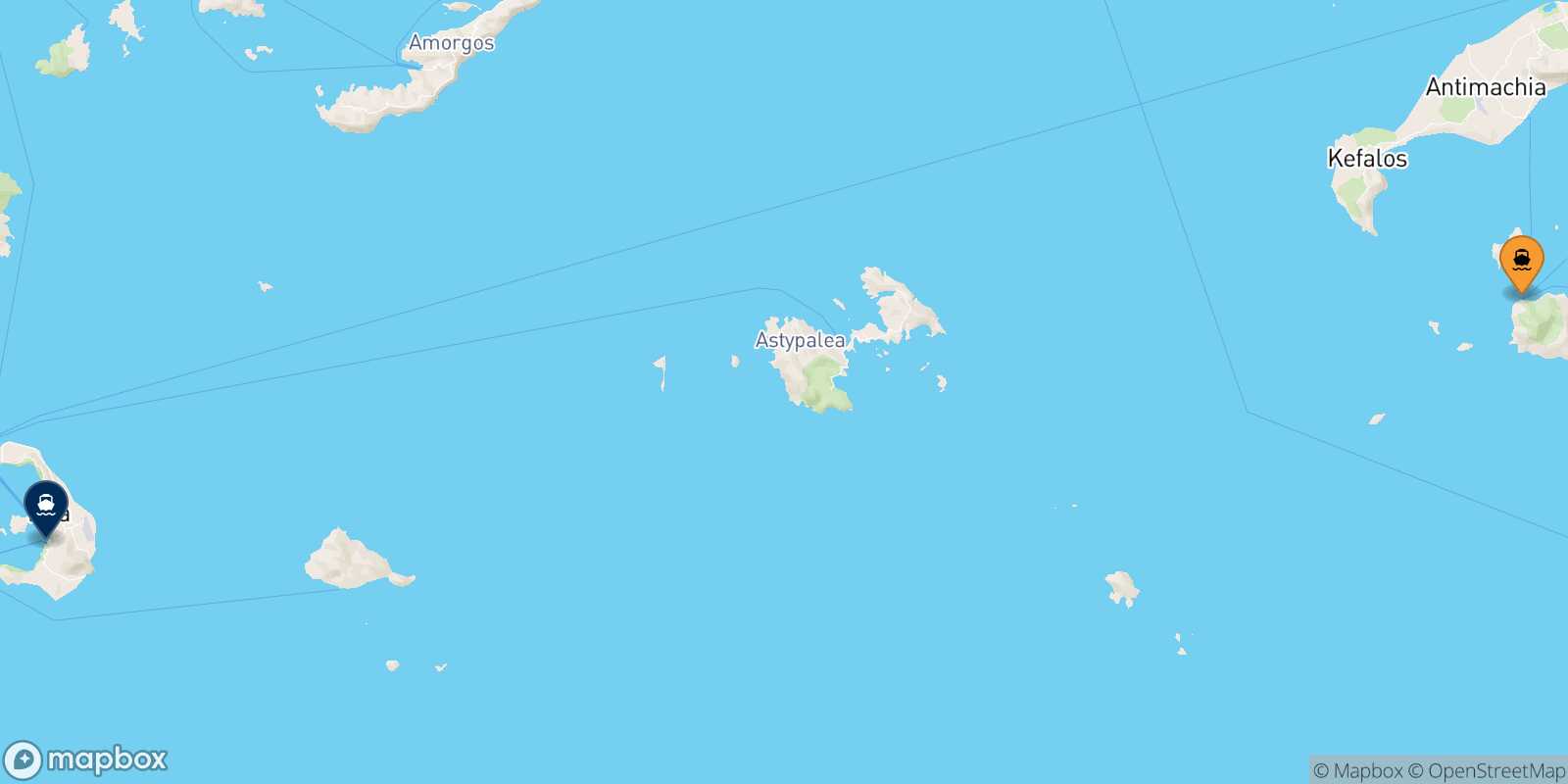 Carte des traverséesNisyros Thera (Santorin)