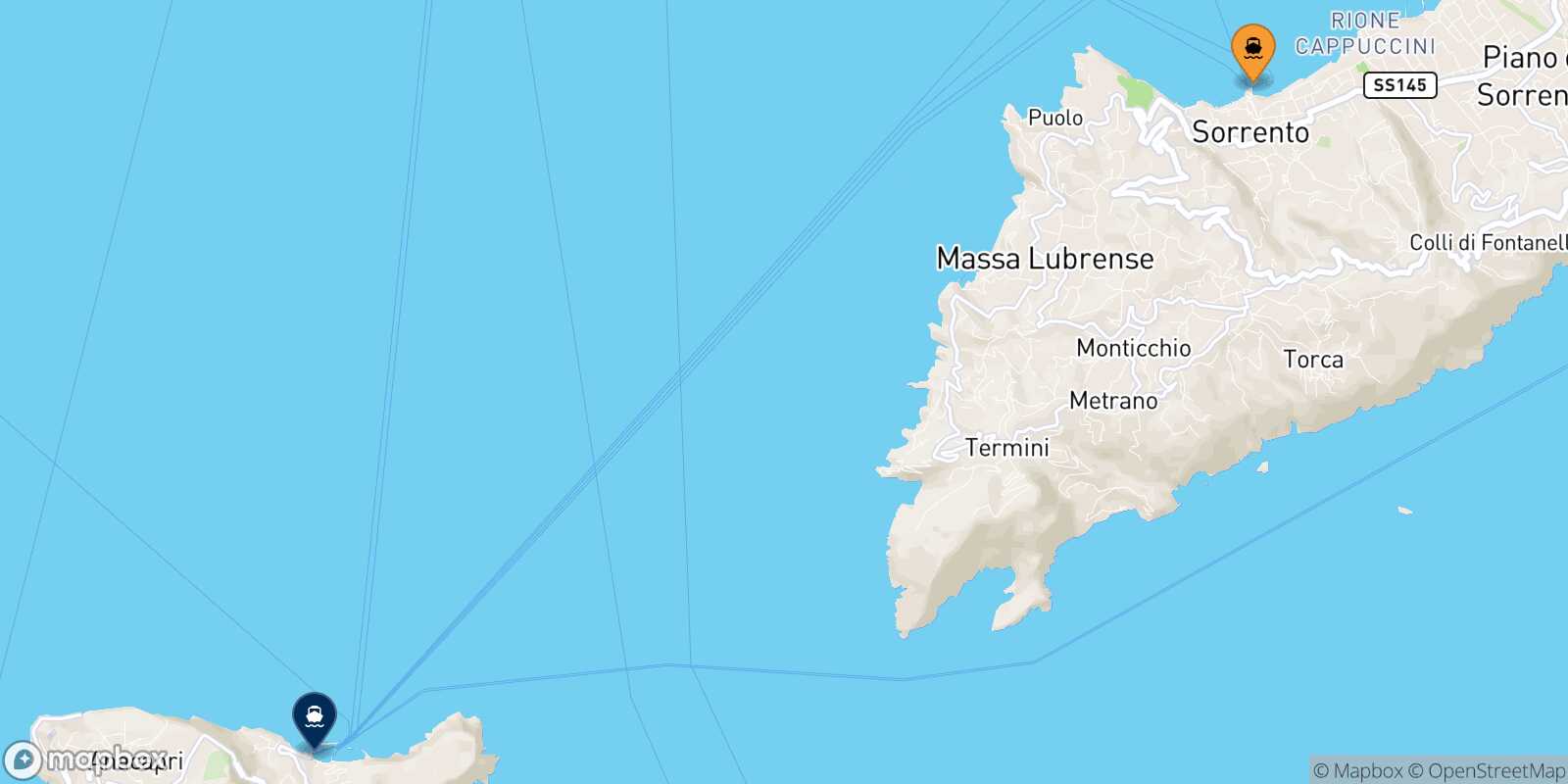 Carte des traverséesCastellammare Capri