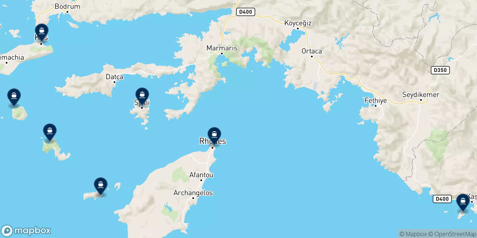 Carte des destinations Saos Ferries