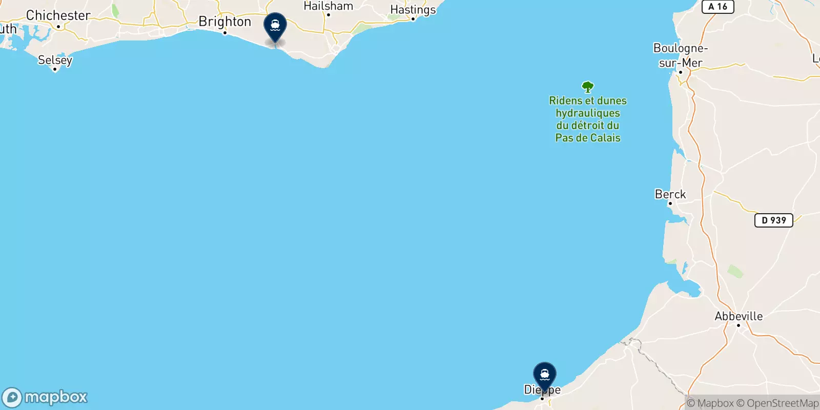 Carte des destinations Dfds Transmanche Ferries