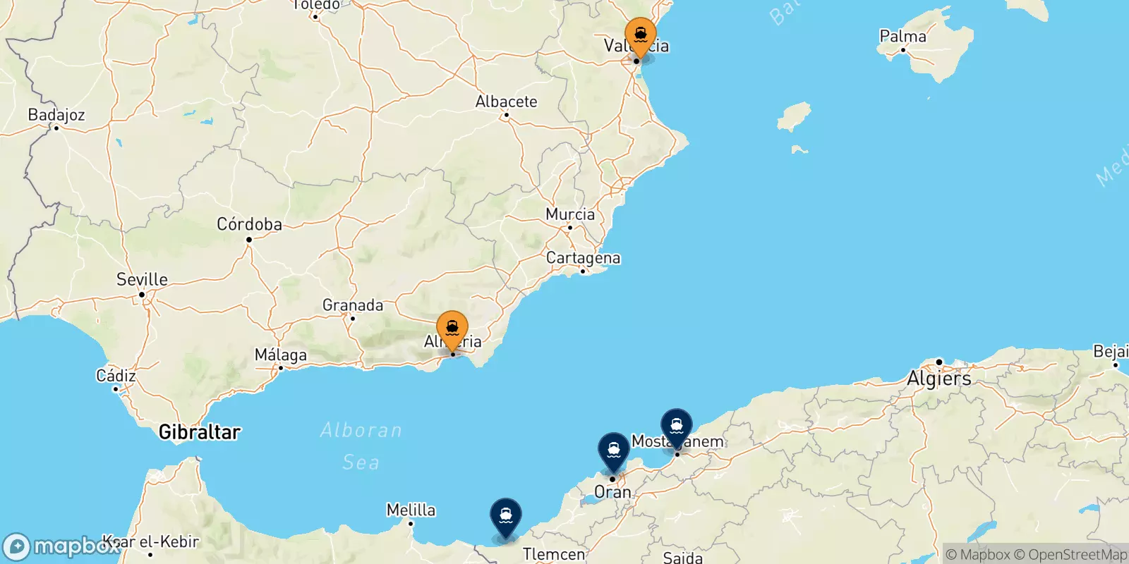 Ferry de l'Espagne pour Algérie