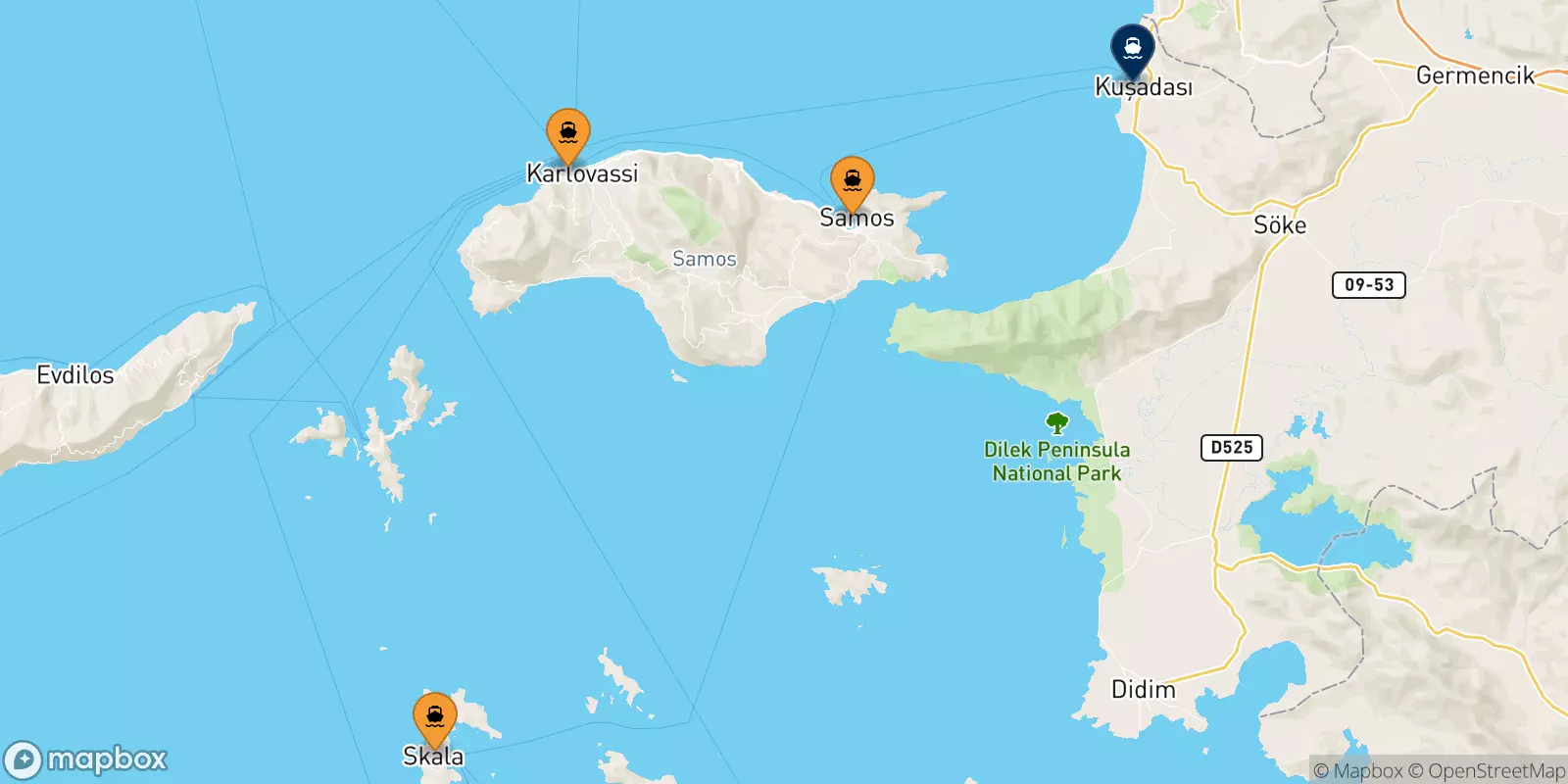 Ferry de la Grèce pour Kusadasi