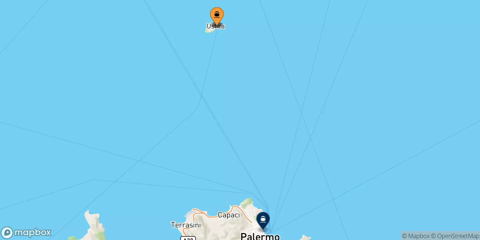 Ferry de l'Île D'ustica pour Palerme