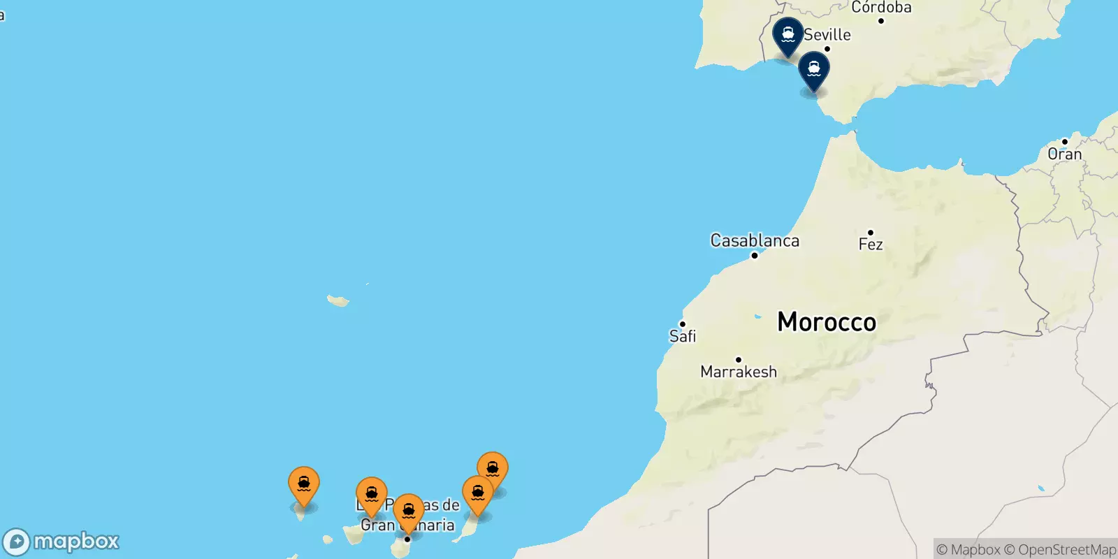 Ferry des Îles Canaries pour l'Espagne