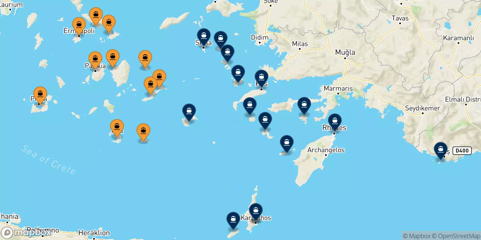 Ferry de Îles Des Cyclades pour Îles Du Dodécanèse