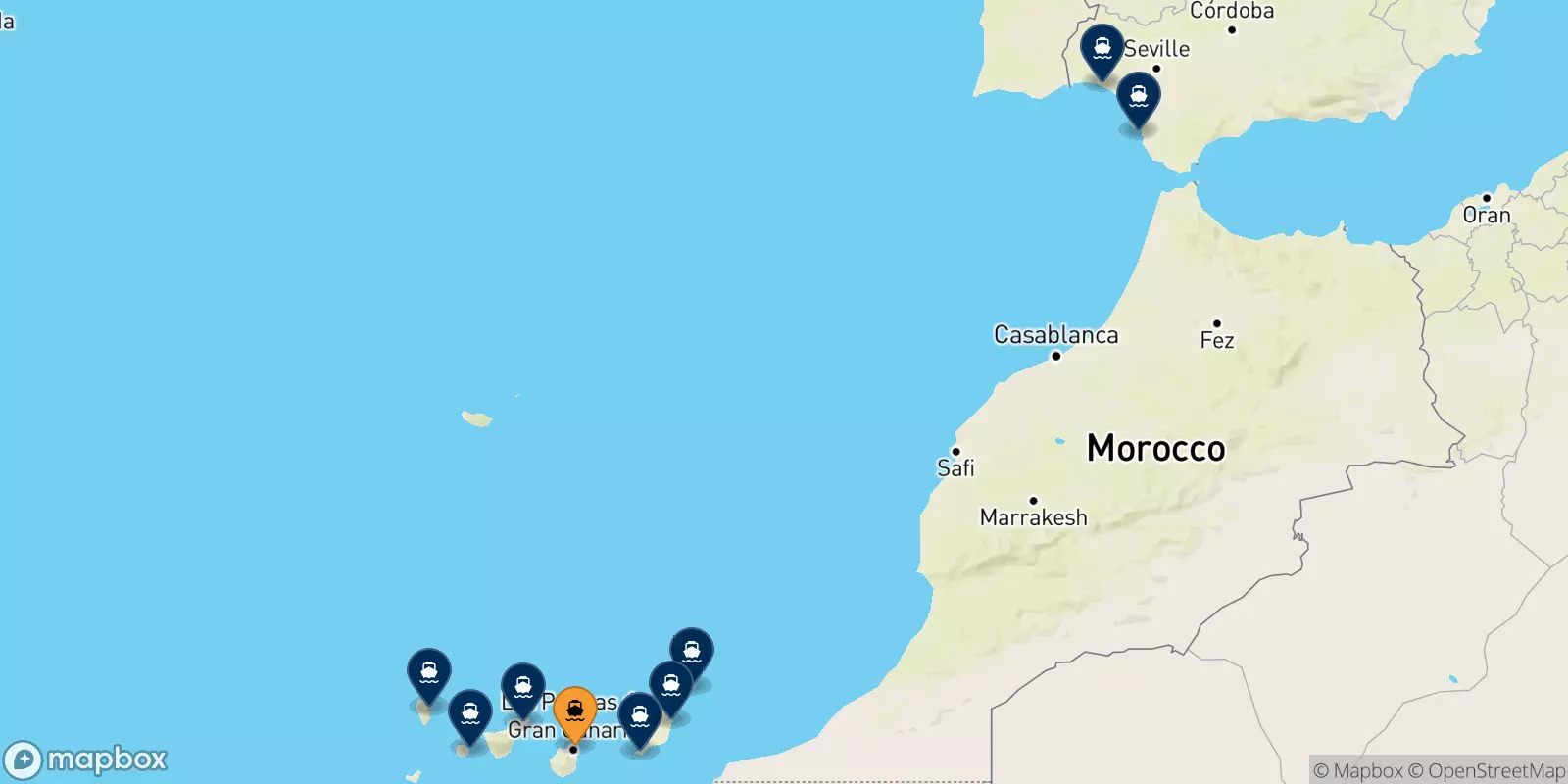 Ferry de Las Palmas De Gran Canaria pour l'Espagne