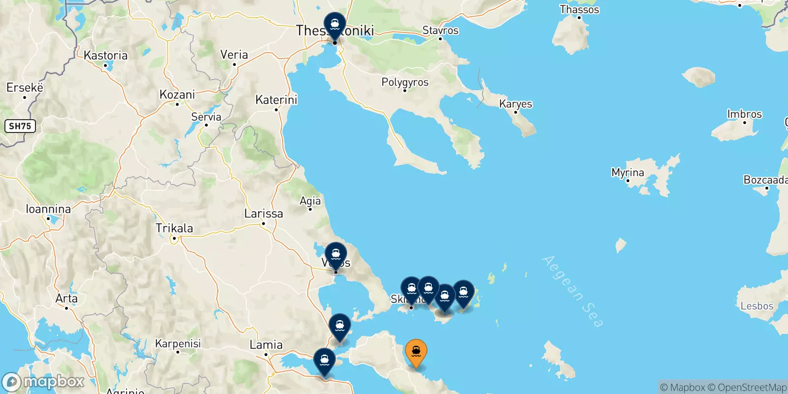 Ferry de Mantoudi (Evia) pour la Grèce