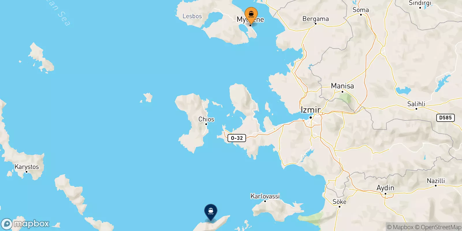 Ferry de Mytilène (Lesvos) pour Evdilos (Ikaria)