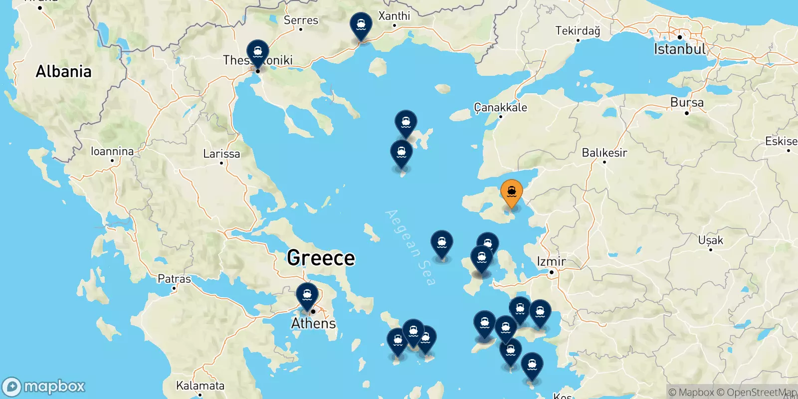 Ferry de Mytilène (Lesvos) pour la Grèce