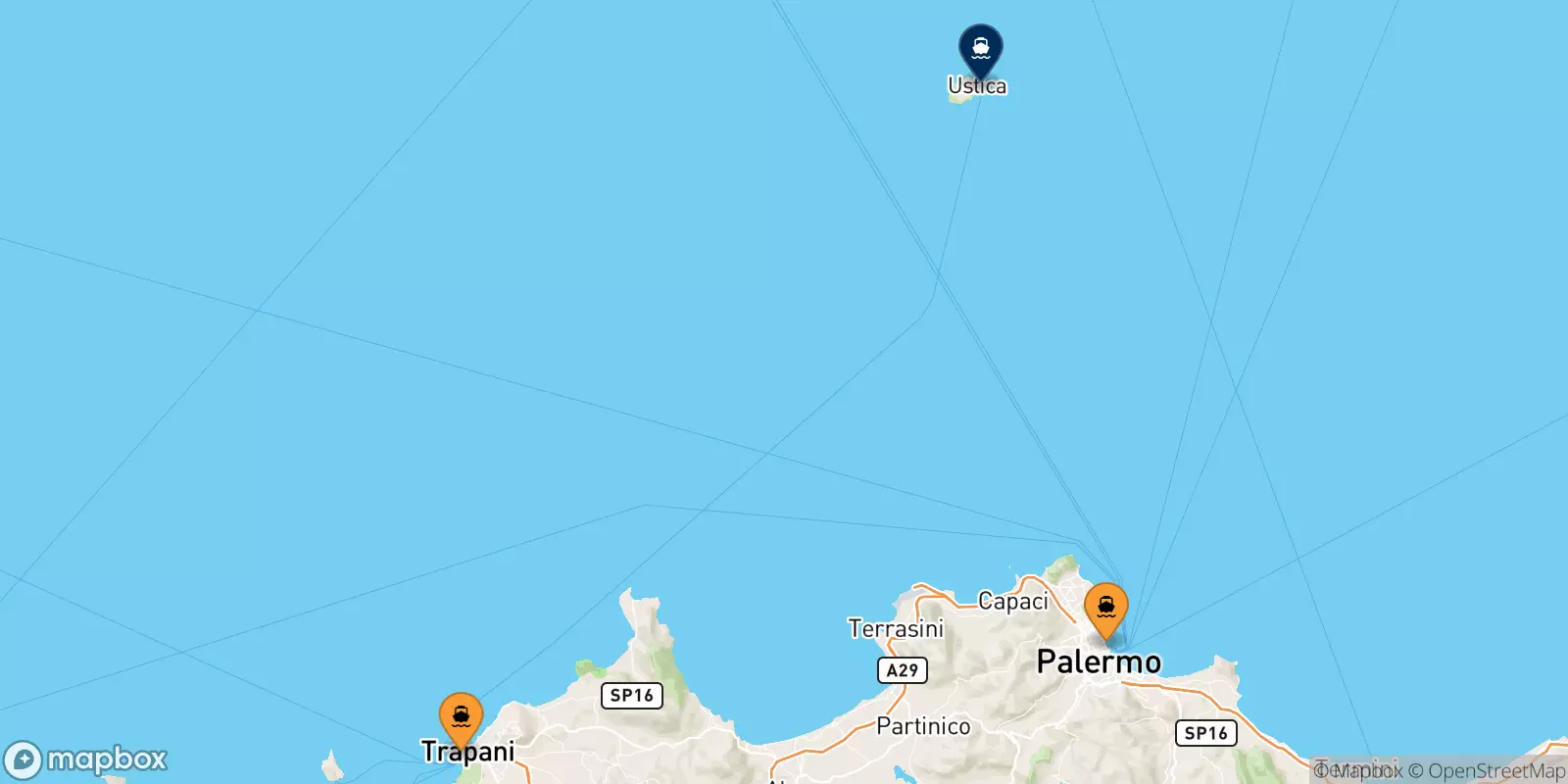 Ferry de la Sicile pour Ustica