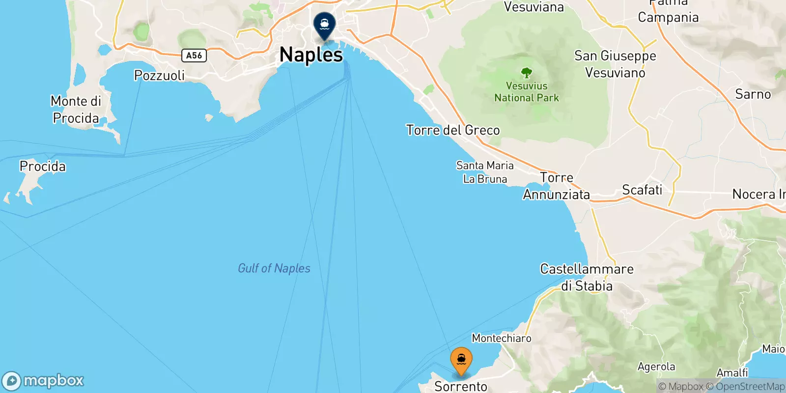 Ferry de Sorrente pour Naples Beverello