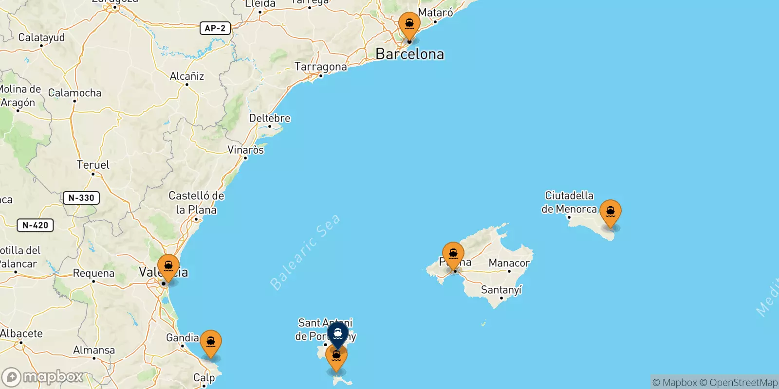 Ferry de l'Espagne pour Ibiza