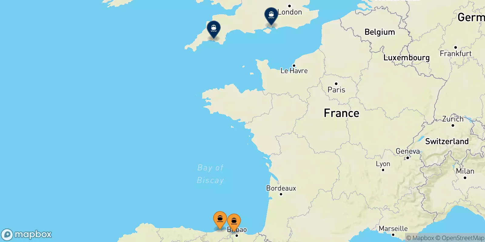 Ferry de l'Espagne pour l'Angleterre