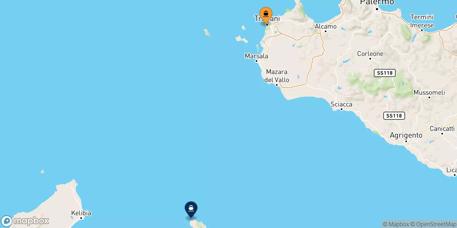 Ferry de Trapani pour l'Île De Pantelleria