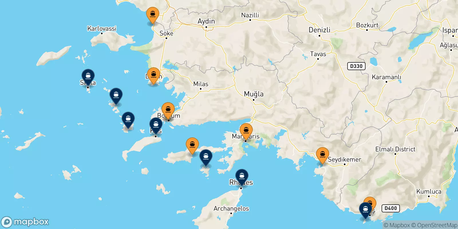 Ferry de la Turquie pour Îles Du Dodécanèse