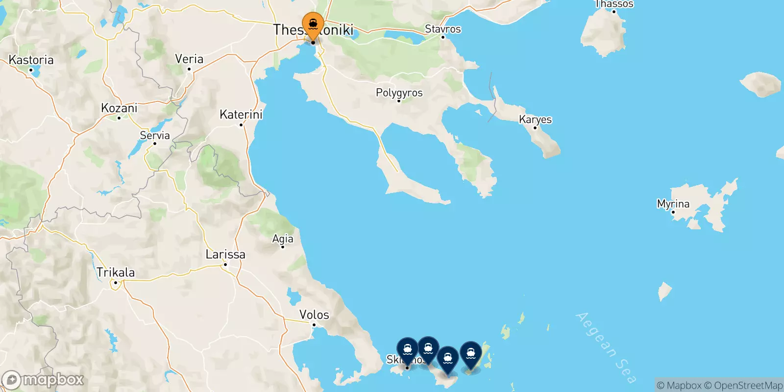 Ferry de Thessalonique pour les Îles Sporades