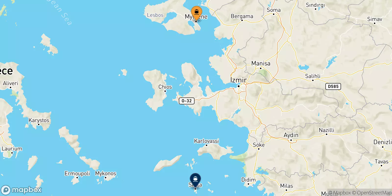 Ferry de Mytilène (Lesvos) pour Patmos