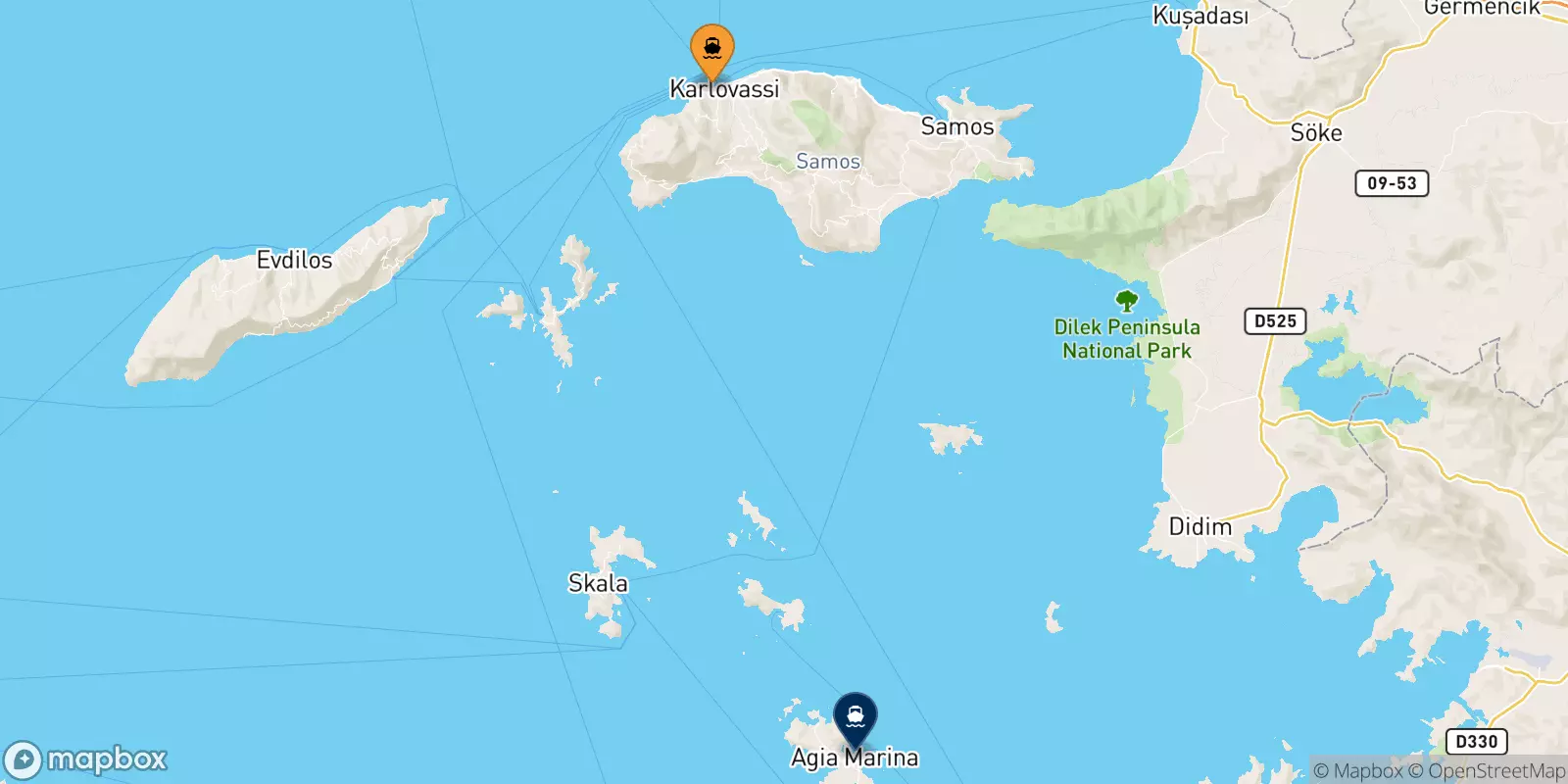 Ferry de Pythagorio (Samos) pour Agia Marina (Leros)