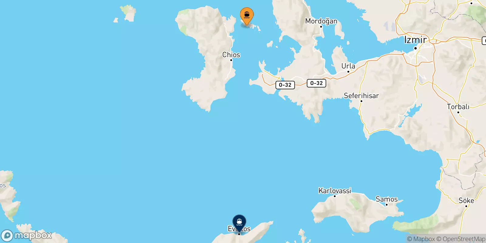 Ferry de Inousses pour Agios Kirikos (Ikaria)