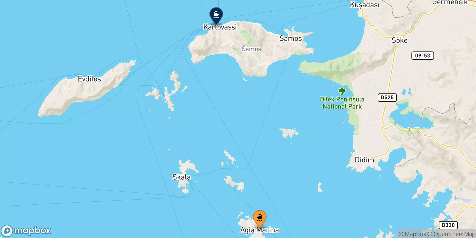 Ferry de Agia Marina (Leros) pour Pythagorio (Samos)