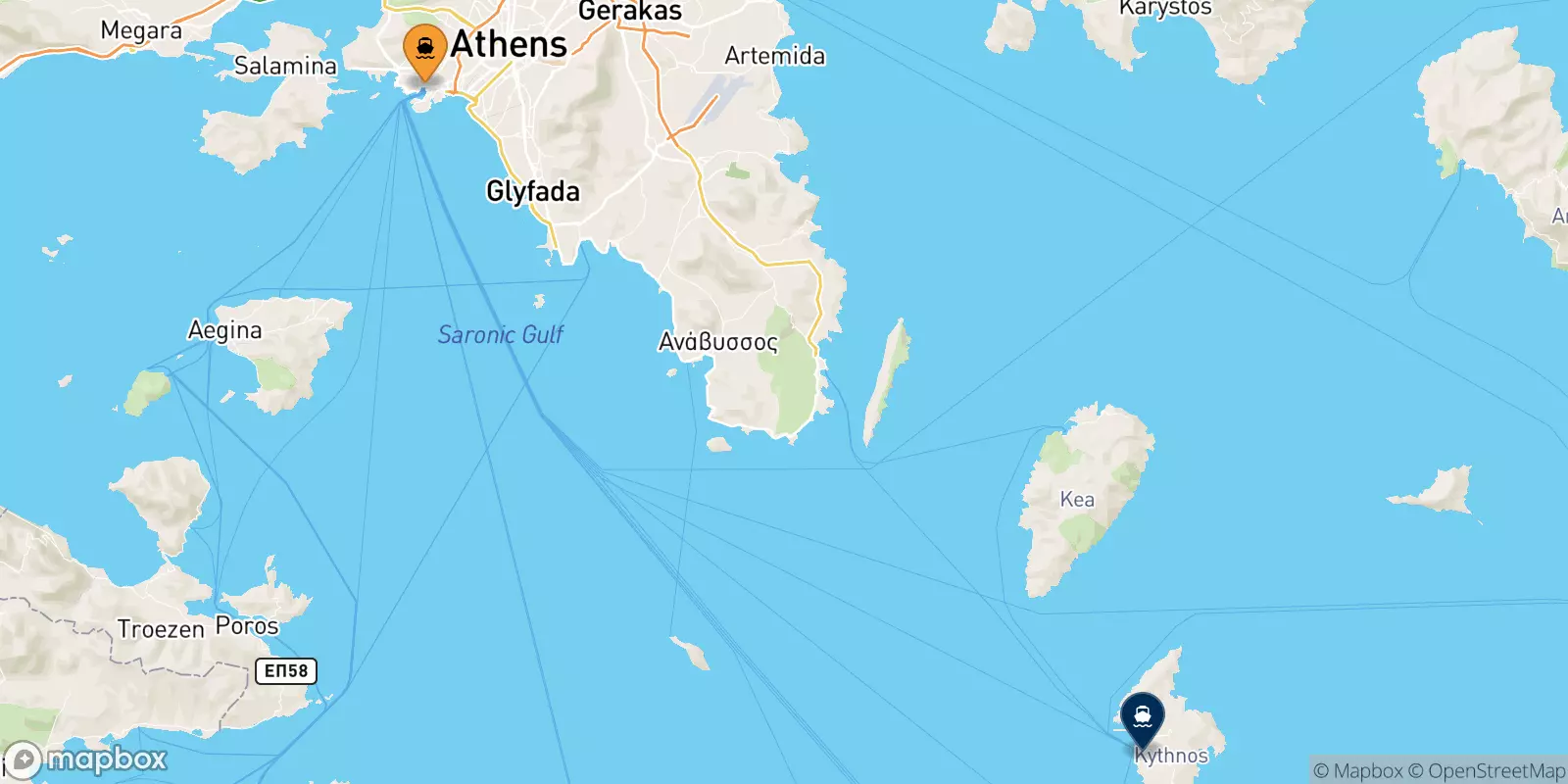 Ferry de Le Pirée pour Kythnos