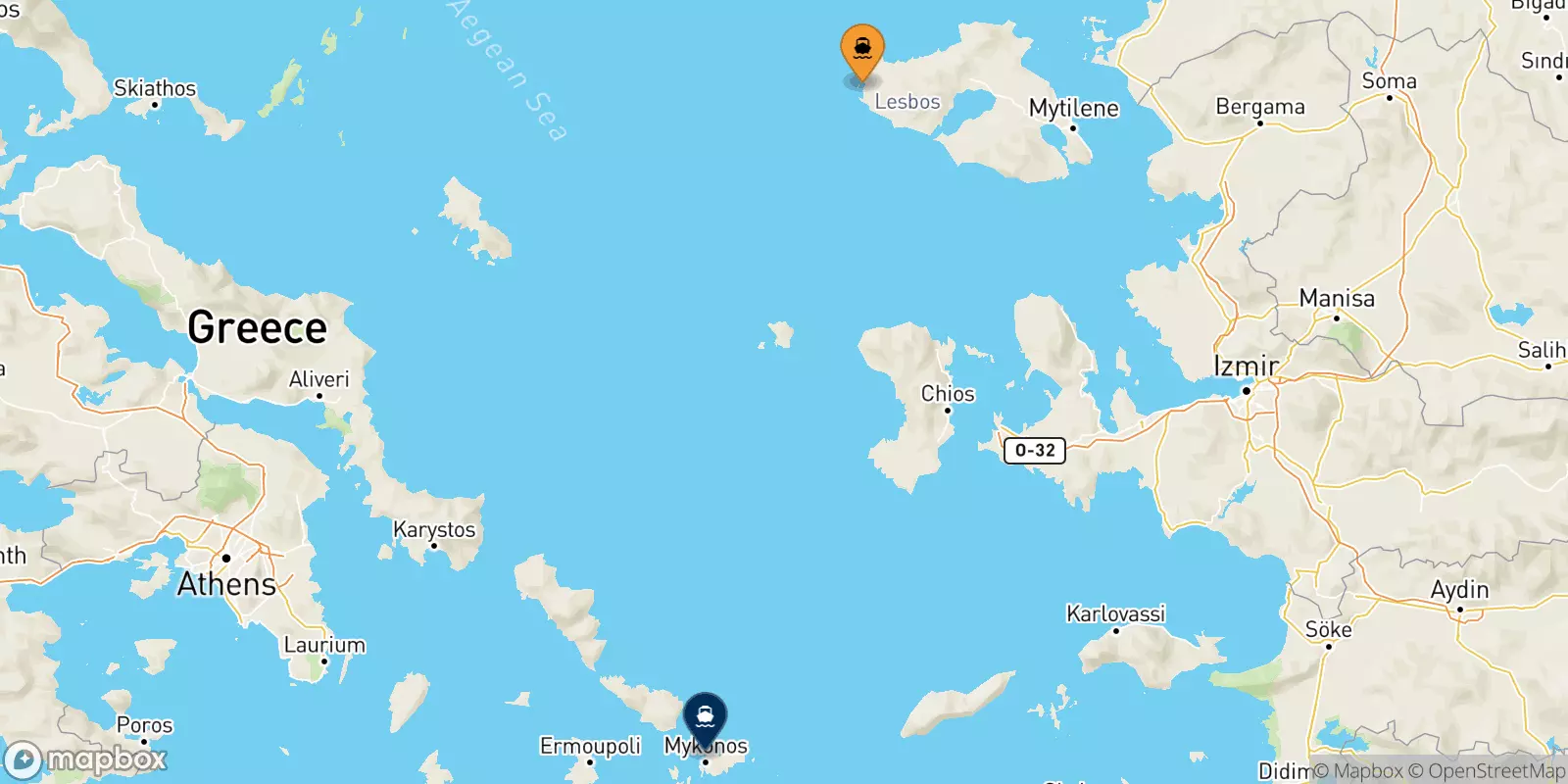 Ferry de Sigri (Lesvos) pour Îles Des Cyclades