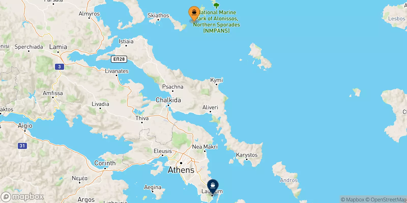 Ferry des Îles Sporades pour Lavrio