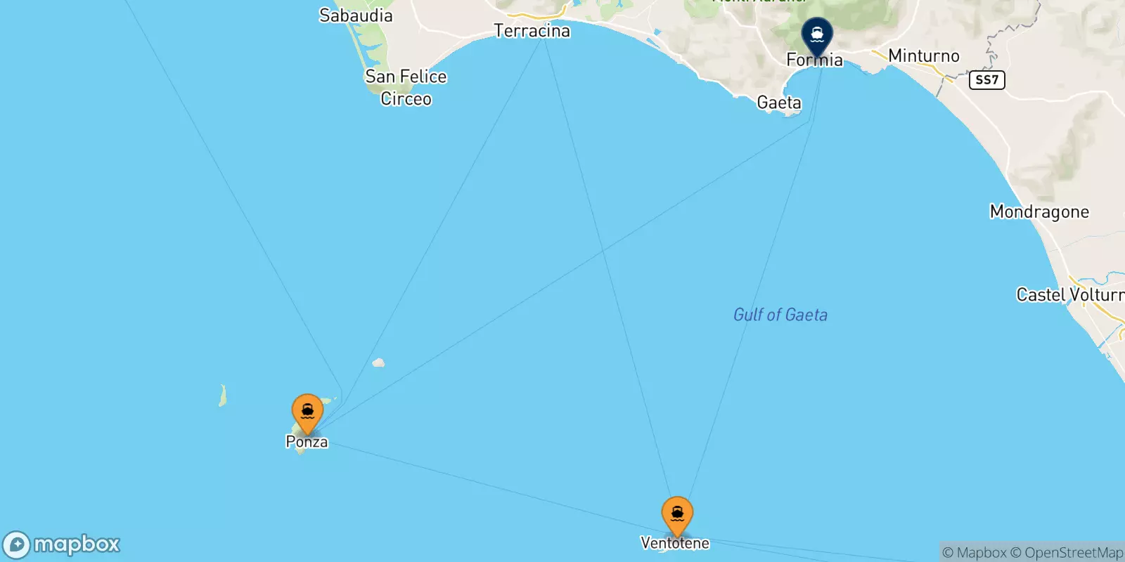 Ferry de Îles Pontines pour Formia