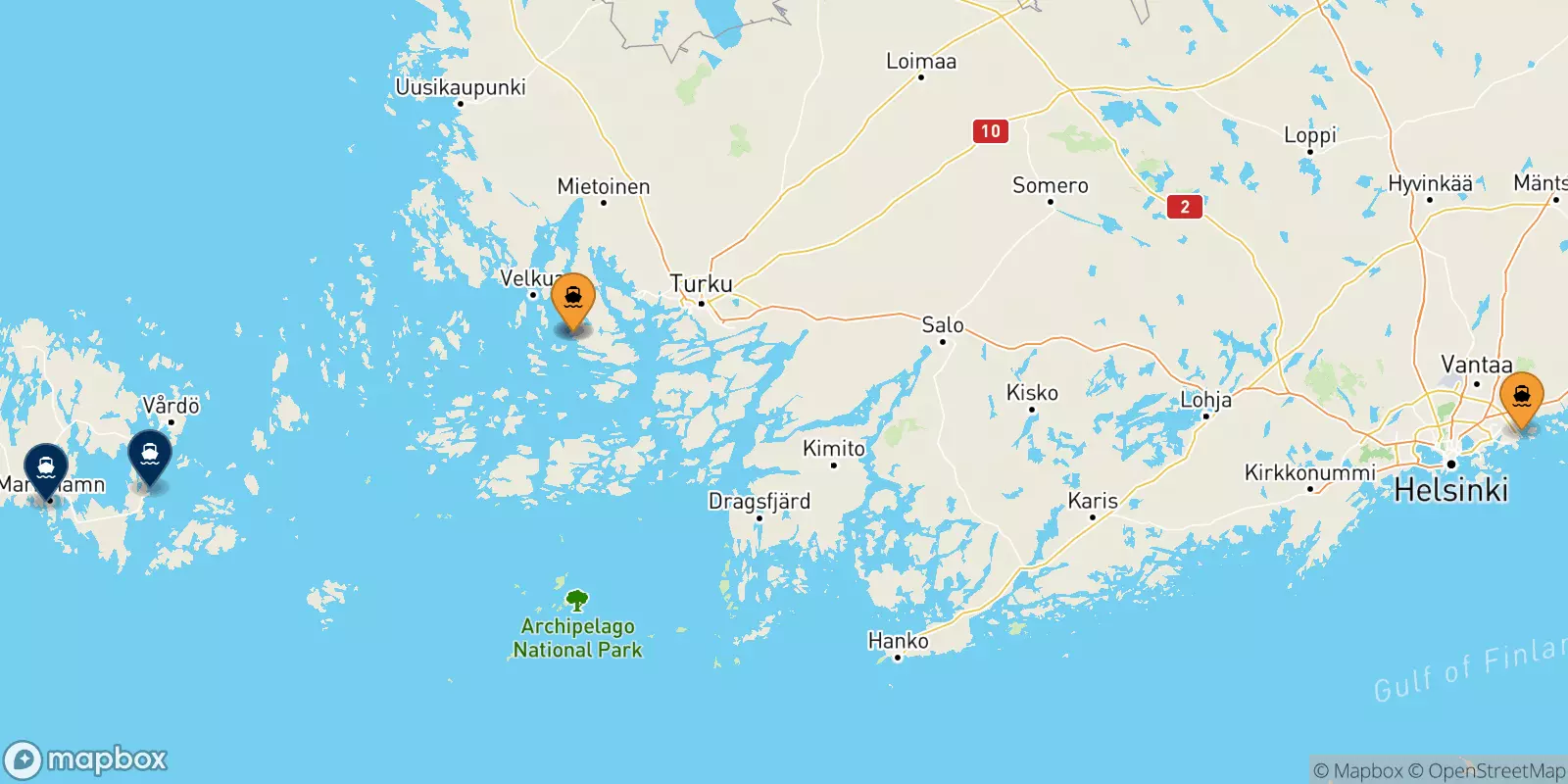 Ferry de la Finlande pour les Îles Aland