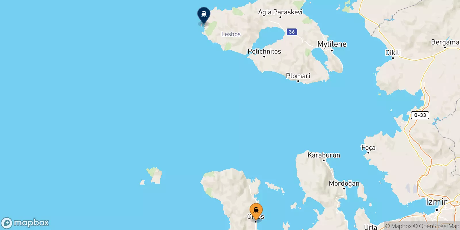 Ferry de Chios pour Sigri (Lesvos)