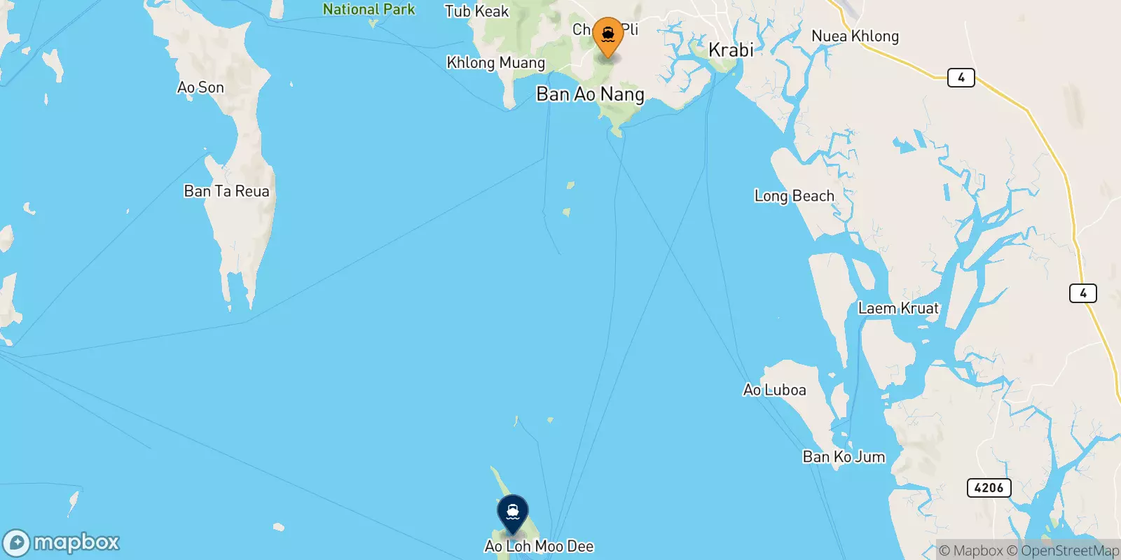 Ferry de Ao Nang (Nopparat Thara Pier) pour Koh Phi Phi (Tonsai Pier)