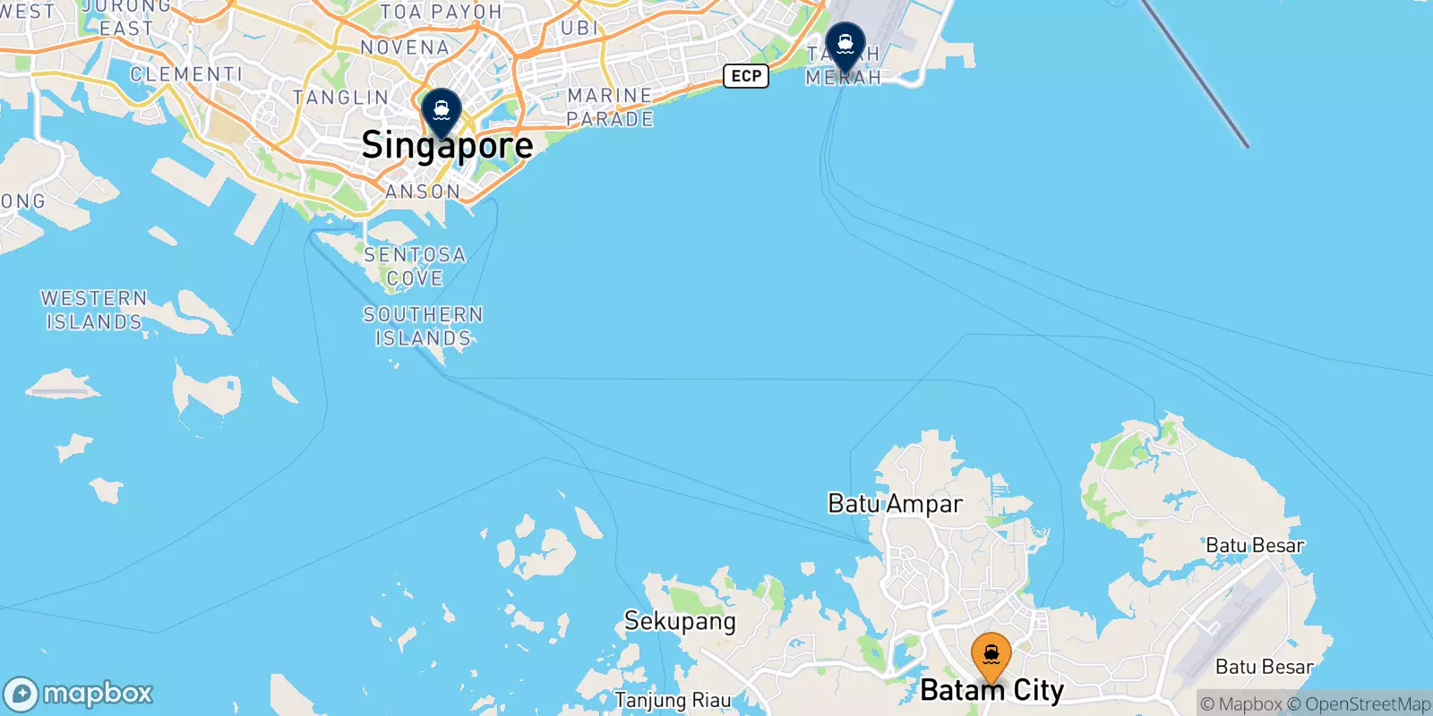 Ferry de Batam Centre pour Singapour