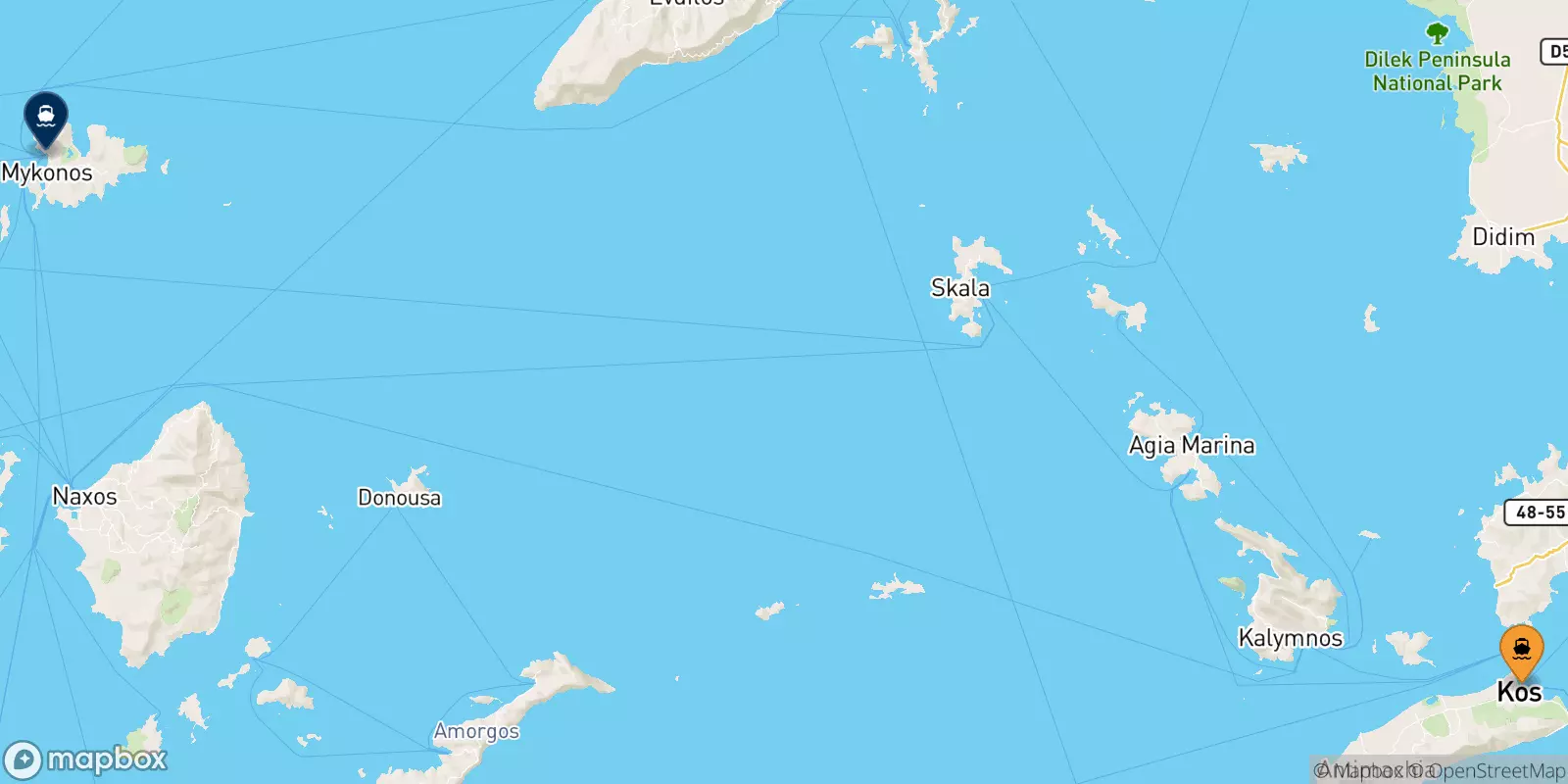 Ferry de Kos pour Mykonos