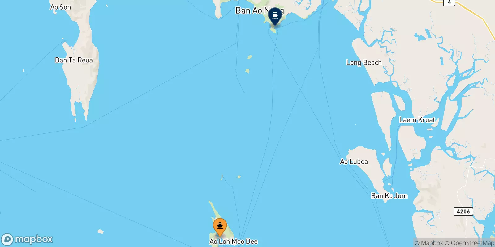 Ferry dal Îles Phi Phi pour East Railay Bay Beach Floating Pier