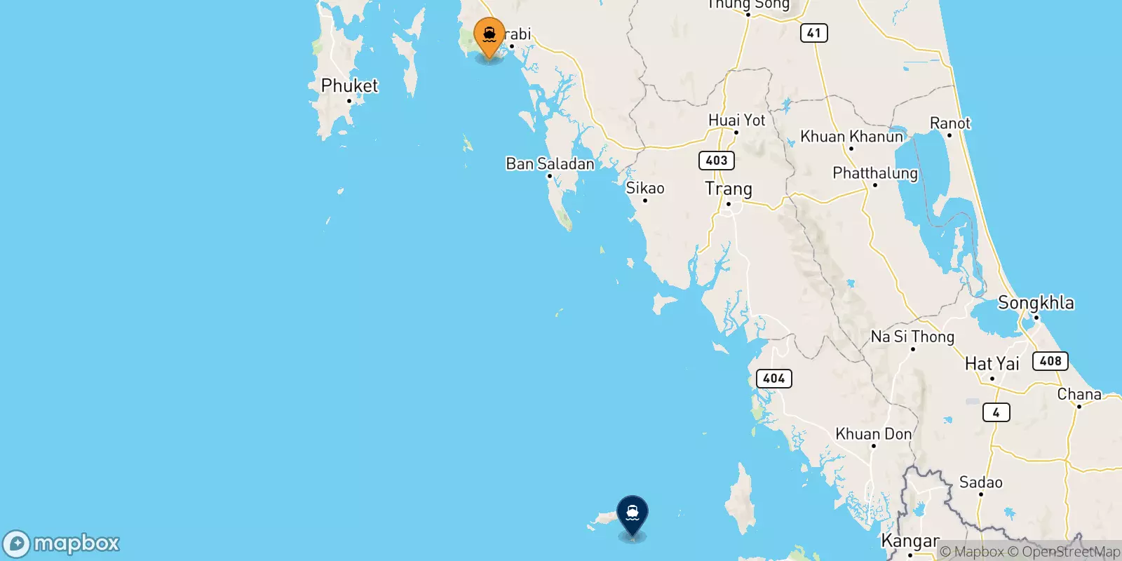 Ferry de East Railay Bay Beach Floating Pier pour Koh Lipe (Bundhaya Pier)